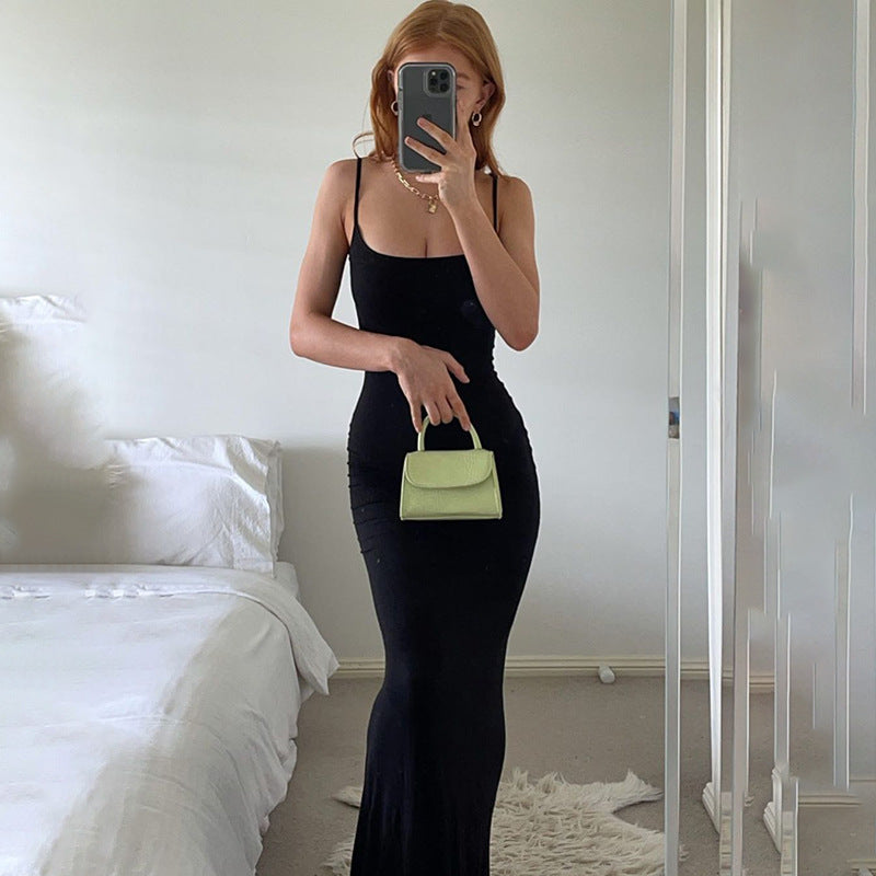 Women Sling Dress Casual Long Skirt
