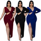 Solid-color Single-sleeve Sexy Hollow-out Maxi Dress