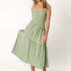 Embroidered Smocked Puff-Sleeve Maxi Dress Ivory