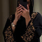 Luxury Abaya Embroidered Sequin Evening Abaya Long Sleeve Modest Abaya Middle Eastern Black Gown Hijab Friendly Party Wear