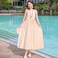 Beach Vacation French Style Floral Maxi Dress