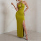 New Style One Shoulder Slit Maxi Dress Long Length