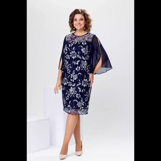 Elegant Floral Print A-Line Dress