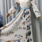 Elegant Pleated V-Neck Dress