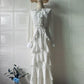 Elegant Ruffled Long-sleeve Waist-cinched Maxi Dress