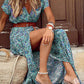Bohemian Style Waist Trimming Printing Maxi Dress