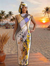 Elegant Maxi Length Muslim African Traditional Shawl for Women Dubai Luxury Kaftan Abaya Evening Dress Beach Covers Scarf
