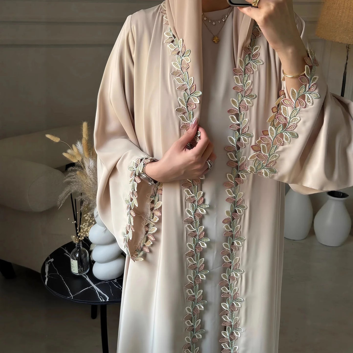 Eid Dress Cardigan Abaya Women Lace Dresses Jalabiya Muslim Vestidos Morocco Dubai Abayas Arab Long Robe Kaftan Islam Ramadan