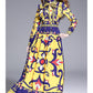 Printed pleated maxi dress