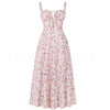 Floral Neck Slit Flared Dress