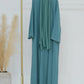 Muslim Women Abaya with Scarf 2 Piece Set Long Cardigan Eid Abayas Casual Long Robe Kaftan Party Ramadan Modest Caftan 2024