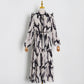 Women Maxi Dress Female Long Sleeve Printed Robe Lady