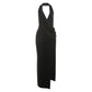 Elegant Halterneck Backless Slit Evening Dress