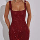 Double Strap Sequin Mesh Dress