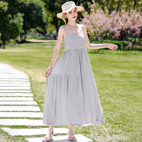 Beach Vacation French Style Floral Maxi Dress