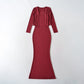 Strap Fish-tail Maxi Dress With Long-sleeve Cardigan A Sassy Two-piece Set For Women