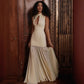 Hollow-out Strapless Waist-cinching Sheer Mermaid Maxi Dress