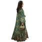 Arabic Robe Printed Coat Cape Fashion Middle Eastern Women's Abaya with Headscarf