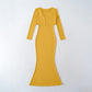 Strap Fish-tail Maxi Dress With Long-sleeve Cardigan A Sassy Two-piece Set For Women