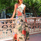Printed Strap Slimming Maxi Dress