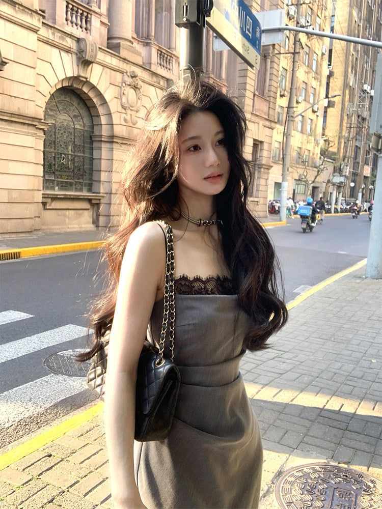 Adjustable Strap Lace Bodycon Dress