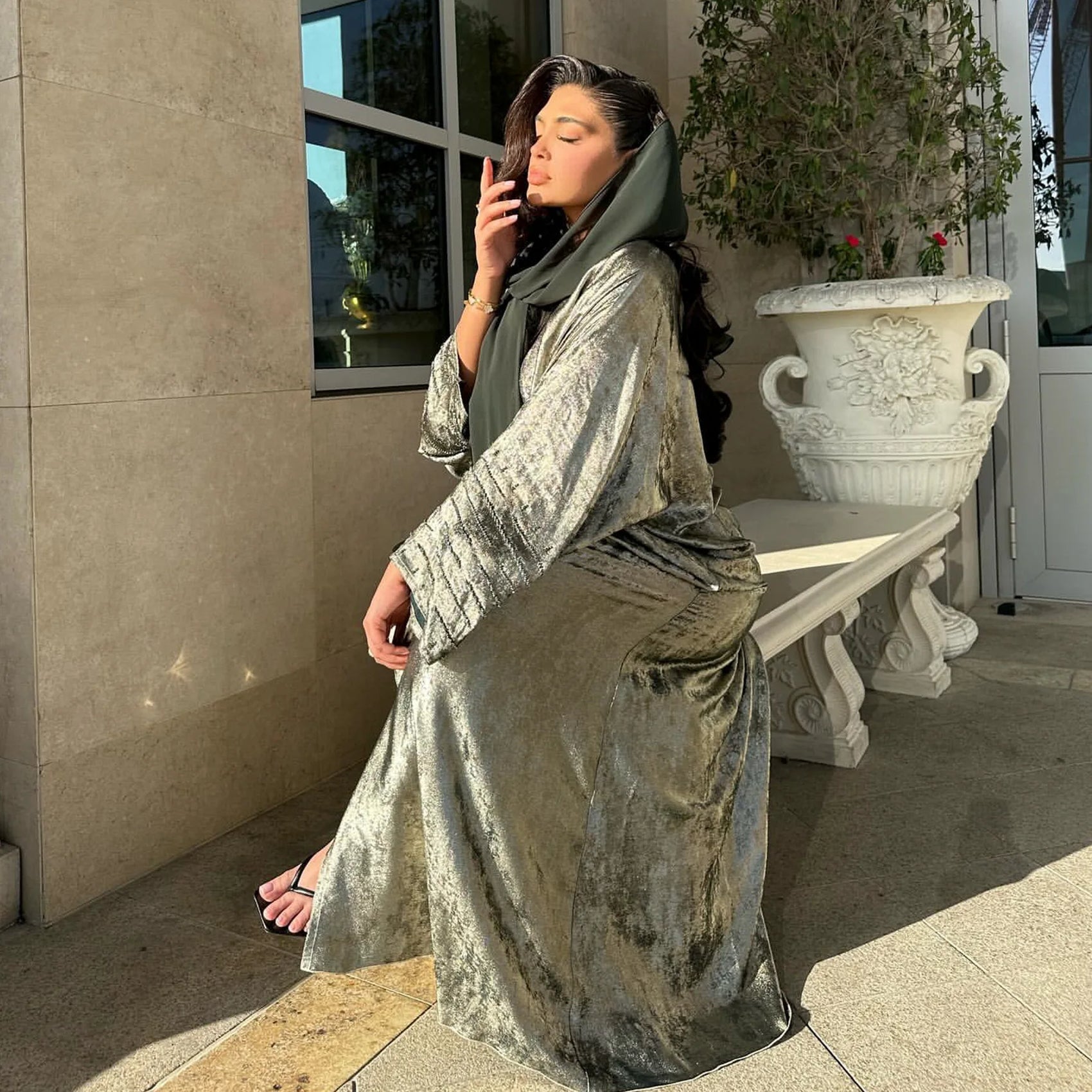 Fashion Shiny Abayas for Women Muslim Kimono Open Cardigan Dubai Kaftan Turkey Robe Arab Kebaya Islam Clothing Ramadan Eid Dress