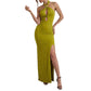 New Style One Shoulder Slit Maxi Dress Long Length