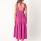 Embroidered Smocked Puff-Sleeve Maxi Dress Ivory