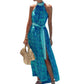Women's Printed Sleeveless Maxi Vacation Dress