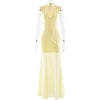 Hollow-out Strapless Waist-cinching Sheer Mermaid Maxi Dress