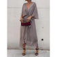 Elegant Bat Sleeve Long Dress