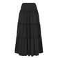 Three Tier Ruffled Cotton Linen Maxi Dress
