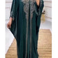 ALFO Muslim Dress for Women Hooded Abaya 2 Piece Set Diamond Jalabiya Morocco Party Dresses Dubai Abayas Kaftan Vestido Long Robe