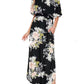Printed Off-shoulder Short-sleeve Maxi Dress