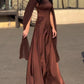 Round Neck Belted Maxi Dress