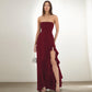 Sexy Split Maxi Dress Tube Top Temperament Women's Dress