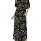 Printed Off-shoulder Short-sleeve Maxi Dress