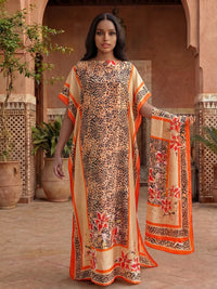 NEW Fashion Summer Dress With Big Scarf Dubai Turkey Kaftan Muslim Loose Abaya Women African Casual Leopard Print Shawl Robe