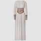 Deep V Long Sleeve Diamond Waist Maxi Dress