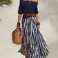 Off-shoulder Top And Slit Skirt Womens Set