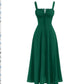 Floral Neck Slit Flared Dress