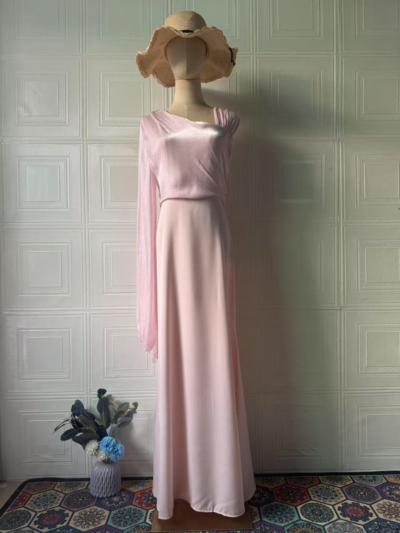 Elegant One Shoulder Hooded Dress