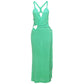 Womens V-neck Cut-out Slim Knitted Dress