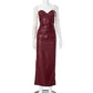 Tube Top Women's Tight Leather Maxi Dress