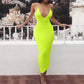 V-neck strap dress maxi milk silk pencil skirt