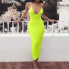 V-neck strap dress maxi milk silk pencil skirt