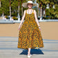 Beach Vacation French Style Floral Maxi Dress