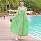 Beach Vacation French Style Floral Maxi Dress