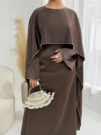 Muslim Dresses Women's Traditional Dresses And Abayas Eid Dubai Evening Dress Pearl Beaded Luxurious Robe Islamic Clothing