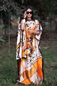 African Dresses For Women Plus Size Summer Boho Silk Printed Muslim Hijab Kaftan Dress Middle East Traditional Lady beach Abaya